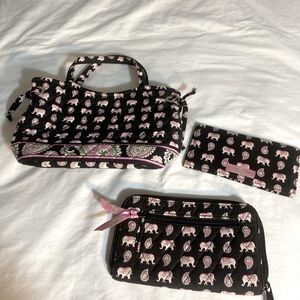 Vintage Breast Cancer Pink Elephant Vera Bradley Set
